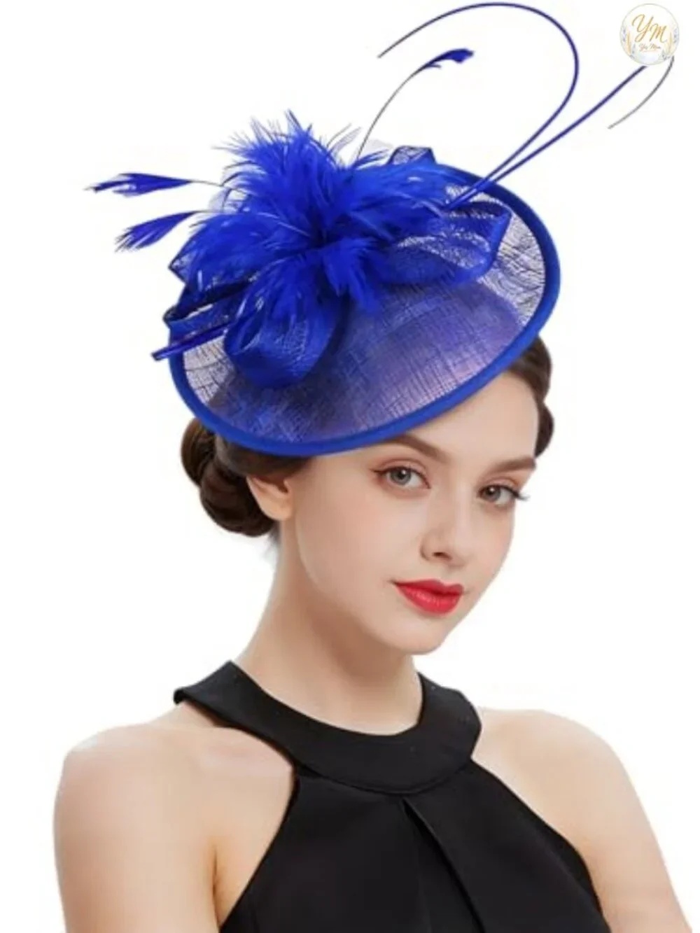 Sinamay Fascinator Hat Floral Feather Pillbox Derby for Women Tea Party